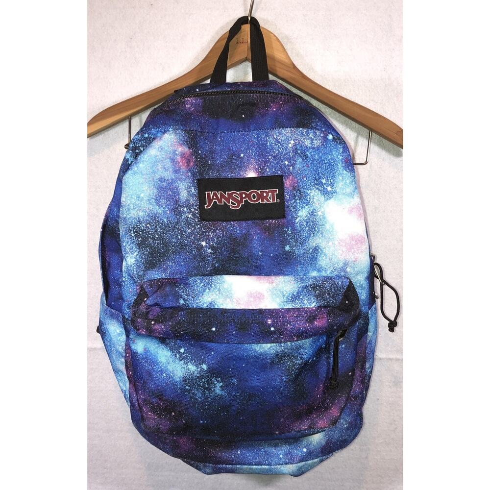 Jansport Backpack Pocket Pen Pencil Slots Blue Purple Night Sky Galaxy